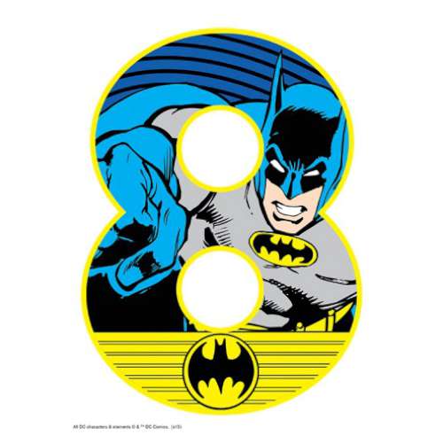 Batman Number 8 Edible Icing Image - Click Image to Close